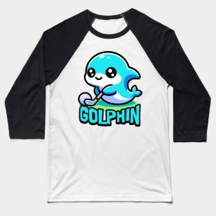 Golphin! Cute Golfing Dolphin Pun Baseball T-Shirt